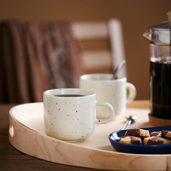 TOBISFISK Mug, à motifs/beige, 33 cl