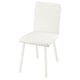 Une chaise TONSTAD blanche avec une assise et un dossier rembourrés, en bois et polyester recyclé.