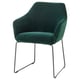 TOSSBERG Chaise, métal gris/noir/rouge/velours vert
