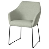 Chaise TOSSBERG, gris clair, tissu, design arrondi, pieds en acier.