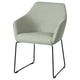 Chaise TOSSBERG, gris clair, tissu, design arrondi, pieds en acier.