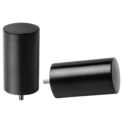 Embouts noirs - un à la verticale, un vers le bas ; aluminium, acier inoxydable.