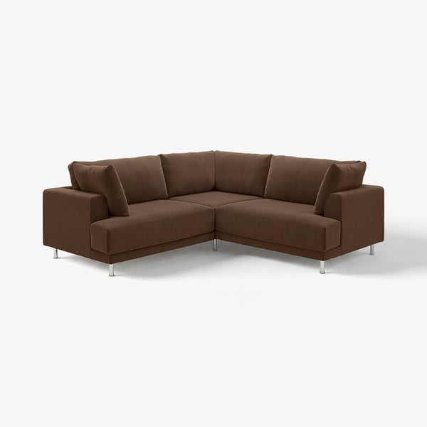 Canapé sectionnel UPPÅKRA marron, design moderne, coussins confortables, pieds métalliques.