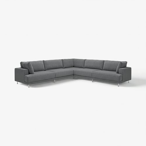 Canapé sectionnel UPPÅKRA, gris, design moderne, forme sectionnelle, en niveaux de gris.