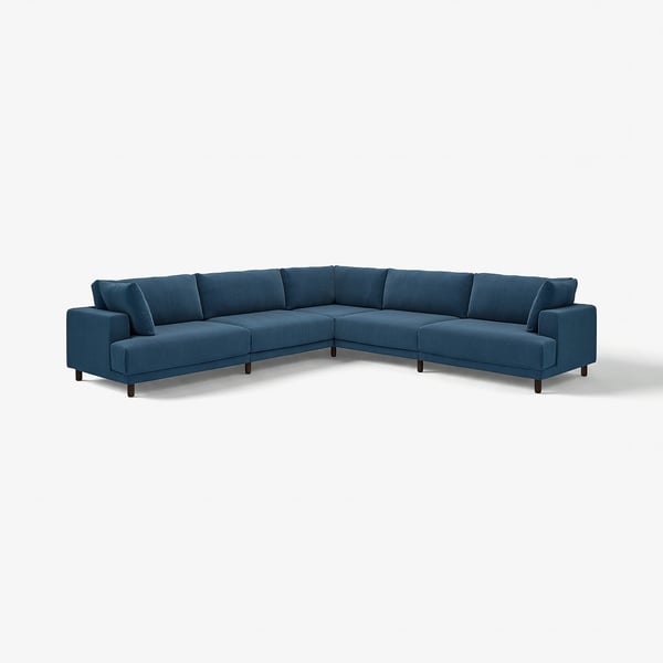 Canapé sectionnel UPPÅKRA, bleu, design moderne avec des coussins confortables.