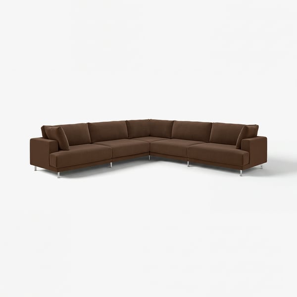 Canapé sectionnel UPPÅKRA marron moderne, design élégant, coussins moelleux.