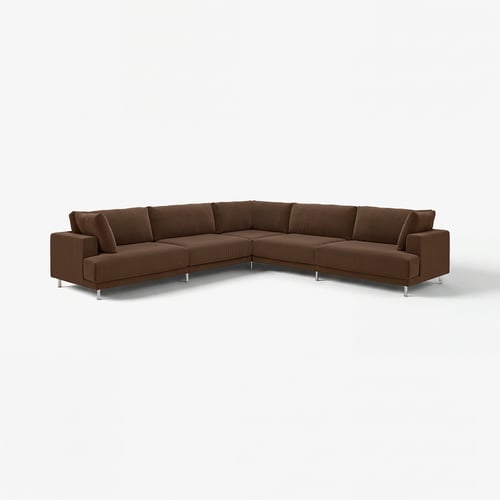 Canapé sectionnel UPPÅKRA marron moderne, design élégant, coussins moelleux.
