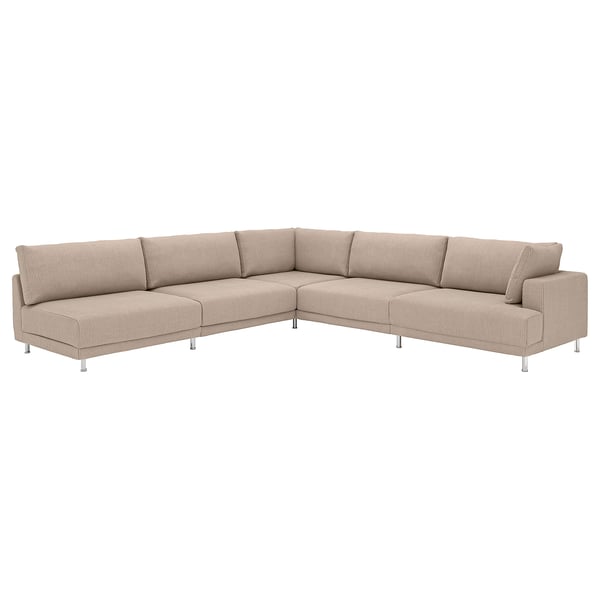 UPPÅKRA Canapé d'angle modulaire, 6 places, sans accoudoir à gauche/Samsala gris-beige