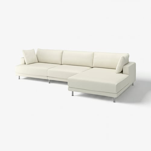 Canapé sectionnel ivoire UPPÅKRA, design moderne, lignes épurées, coussins confortables.