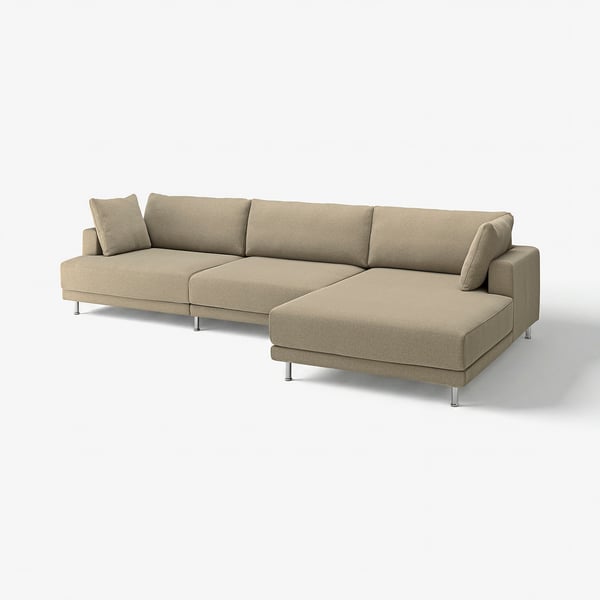 UPPÅKRA Canapé modulable 4,5 places, avec méridienne, droite/Johanneshov brun-beige