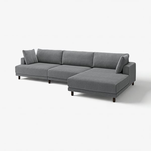 UPPÅKRA Canapé modulable 4,5 places, avec méridienne, droite/Johanneshov gris foncé