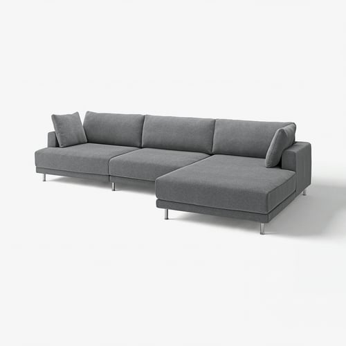 UPPÅKRA Canapé modulable 4,5 places, avec méridienne, droite/Johanneshov gris foncé