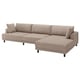 UPPÅKRA Canapé modulable 4,5 places, avec méridienne, droite/Samsala gris-beige