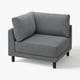 Canapé gris UPPÅKRA, design moderne avec forme carrée et coussins confortables, en polyester recyclé durable.