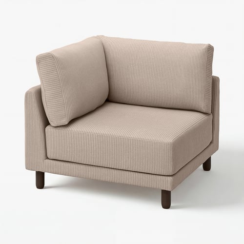 Canapé UPPÅKRA : moderne, beige, en forme de L rembourré. Confortable avec des ressorts encochés, des jambes en bois.