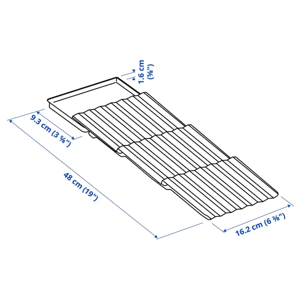 Illustration avec les mesures du produit : UPPDATERA.