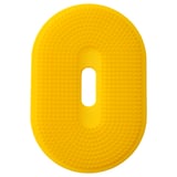 Autolaveuse végétale ovale jaune vif avec texture alvéolée, ouverture de poignée horizontale, en plastique polyéthylène.