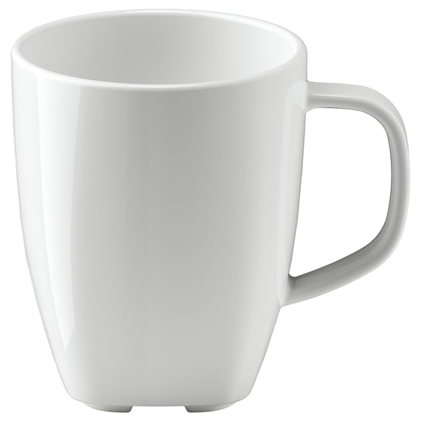 Mug carré VÄRDERA blanc, porcelaine, bords arrondis.