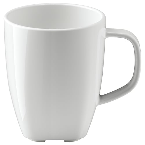 Mug carré VÄRDERA blanc, porcelaine, bords arrondis.