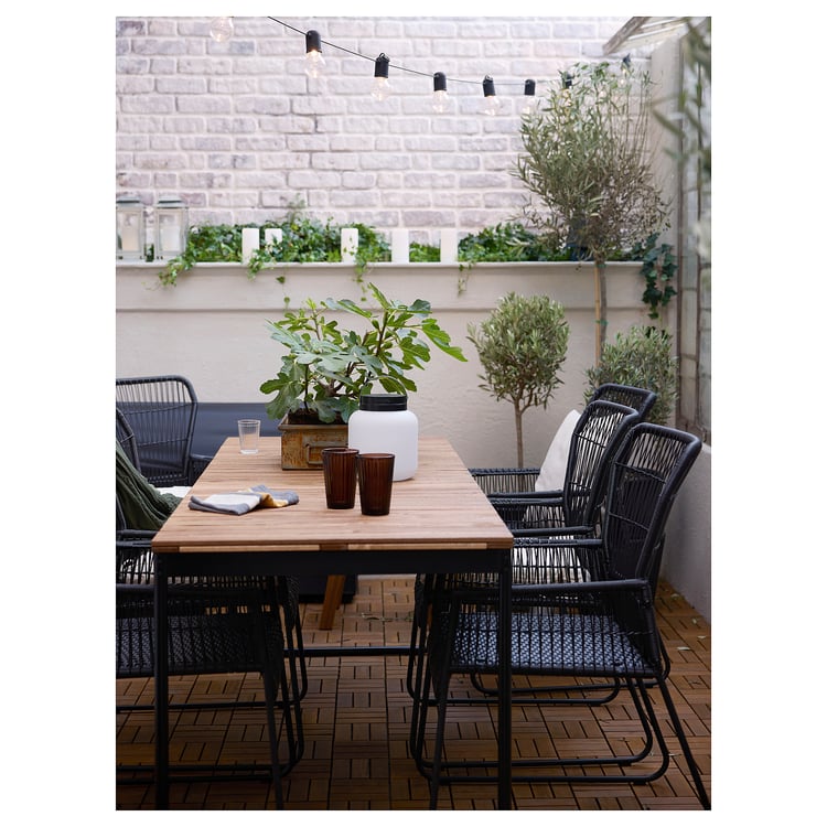 IKEA ÄPPLARÖ bench with backrest, outdoor brown stained (117x65x80 cm