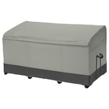 Boîte de rangement extérieure VÄTTERSÖ grise, étanche, rectangulaire avec ventilation, poignées.