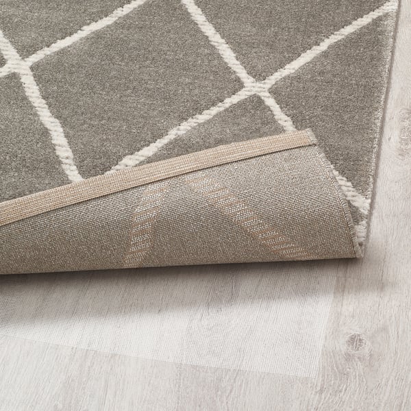 Tapis Poils Ras Vantore Gris Blanc Motif Diamant