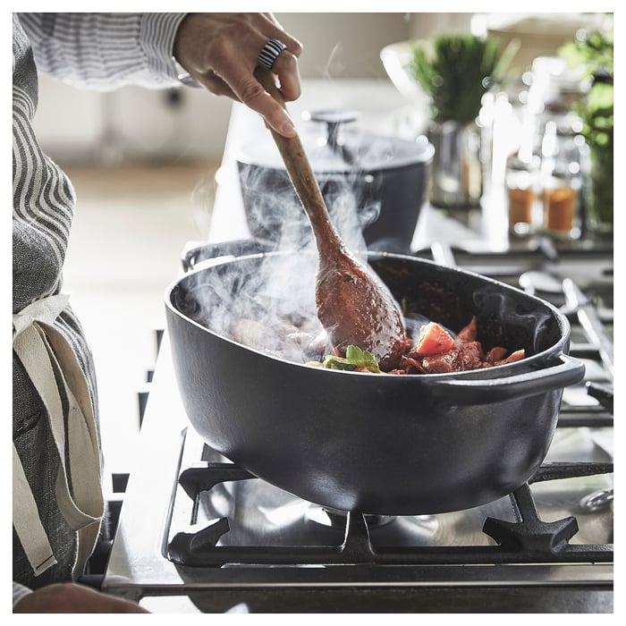 VARDAGEN cocotte, fonte émaillée mat/noir, 6.5 l IKEA Belgique