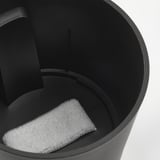 Jardinière auto-arrosante recyclée noire avec jauge.