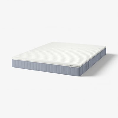 Matelas à ressorts ensachables VESTERÖY blanc avec cousse-matelas amovible.