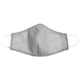 Option : Masque facial gris avec sangles élastiques blanches et pince-nez en métal.