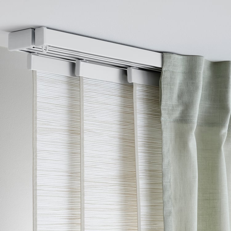 VIDGA Rail pour rideau, triple, fixations plafond incluses/blanc, 140 cm IKEA Belgique