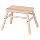 Tabouret en bois léger, design simple, quatre pieds, plateau carré.