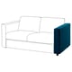 Le canapé VIMLE est un design moderne et minimaliste avec un corps blanc et des accents bleu sarcelle, avec une garantie de 10 ans.
