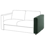 VIMLE : canapé 2 places moderne en velours vert, design épuré, coussins moelleux.