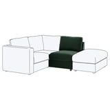 Canapé d’angle VIMLE en vert foncé avec coussins.