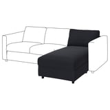 Canapé sectionnel VIMLE, noir, design moderne avec tissu lavable amovible.