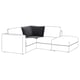 Canapé sectionnel VIMLE en gris foncé sur fond blanc, design moderne aux lignes épurées et aux coussins confortables.