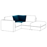 Canapé modulaire VIMLE en bleu et blanc ; Design moderne et polyvalent.