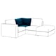 Canapé modulaire VIMLE en bleu et blanc ; Design moderne et polyvalent.
