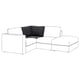 Canapé sectionnel VIMLE, blanc avec coussins foncés. Design moderne, lignes épurées, en forme de L, confortable.