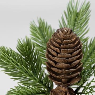 Bouquet de pommes de pin artificiel VINTERFINT, vert et marron, plastique recyclé, design réaliste.