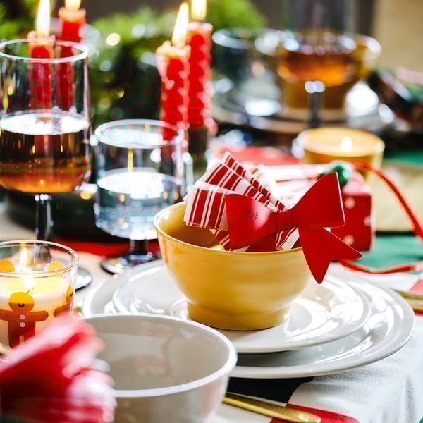 VINTERFINT Décoration sapin, lot de 8, nœud rouge