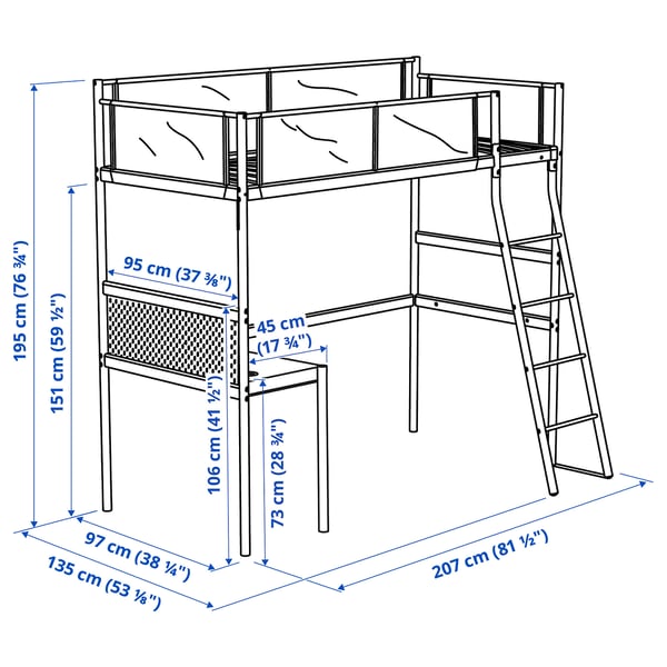 Illustration avec les mesures du produit : VITVAL.