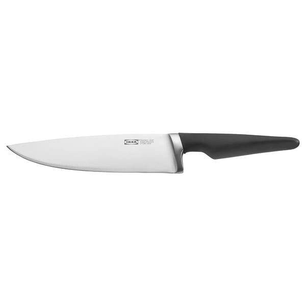 Couteau Ikea VÖRDA - noir, acier inoxydable, manche ergonomique.