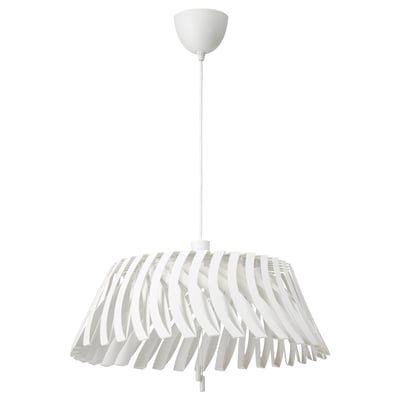 Suspension blanche moderne avec des abat-jour réglables en forme de feuilles, avec un design minimaliste, des matériaux 100 % recyclables.