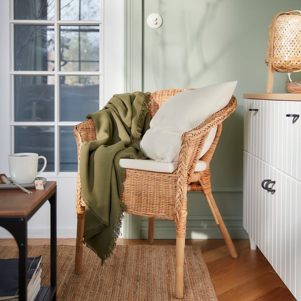 AGEN Fauteuil met kussen, rotan/Norna naturel