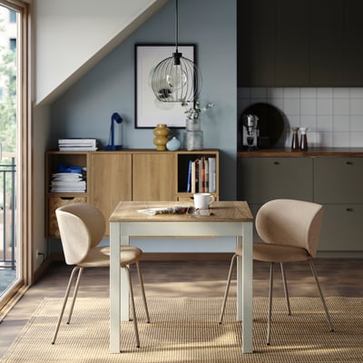 ÅLHULT / KRYLBO Tafel met 2 stoelen, beige/bruin/Tonerud-donkerbeige, 80x74 cm