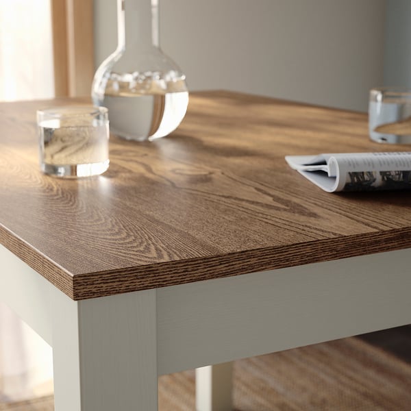 ÅLHULT / NORDMANSSKÄR Tafel en 4 stoelen, beige/bruin/Tonerud grijs zwart, 120x80 cm