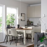 ÅLHULT / NORDMANSSKÄR Tafel en 4 stoelen, beige/bruin/Tonerud grijs zwart, 120x80 cm