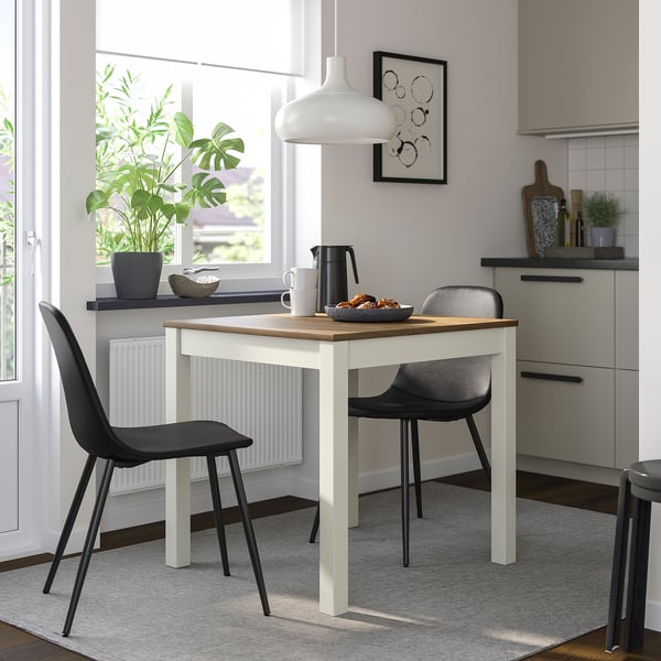 ÅLHULT / NORDMANSSKÄR Tafel met 2 stoelen, beige/bruin/Bomstad zwart zwart, 80x74 cm